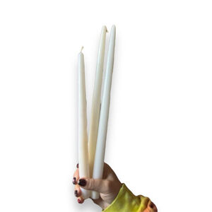 Vintage Handmade Cinnamon Long Wax Candle Pack of 4 Color Drip Red Candles 14”